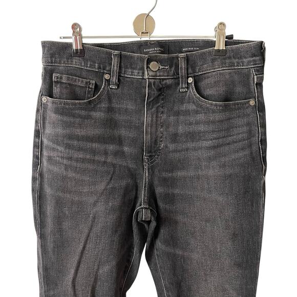 Banana Republic 29P Petite Jeans High Rise Slim Soft Black Stretch Casual - Picture 6 of 10